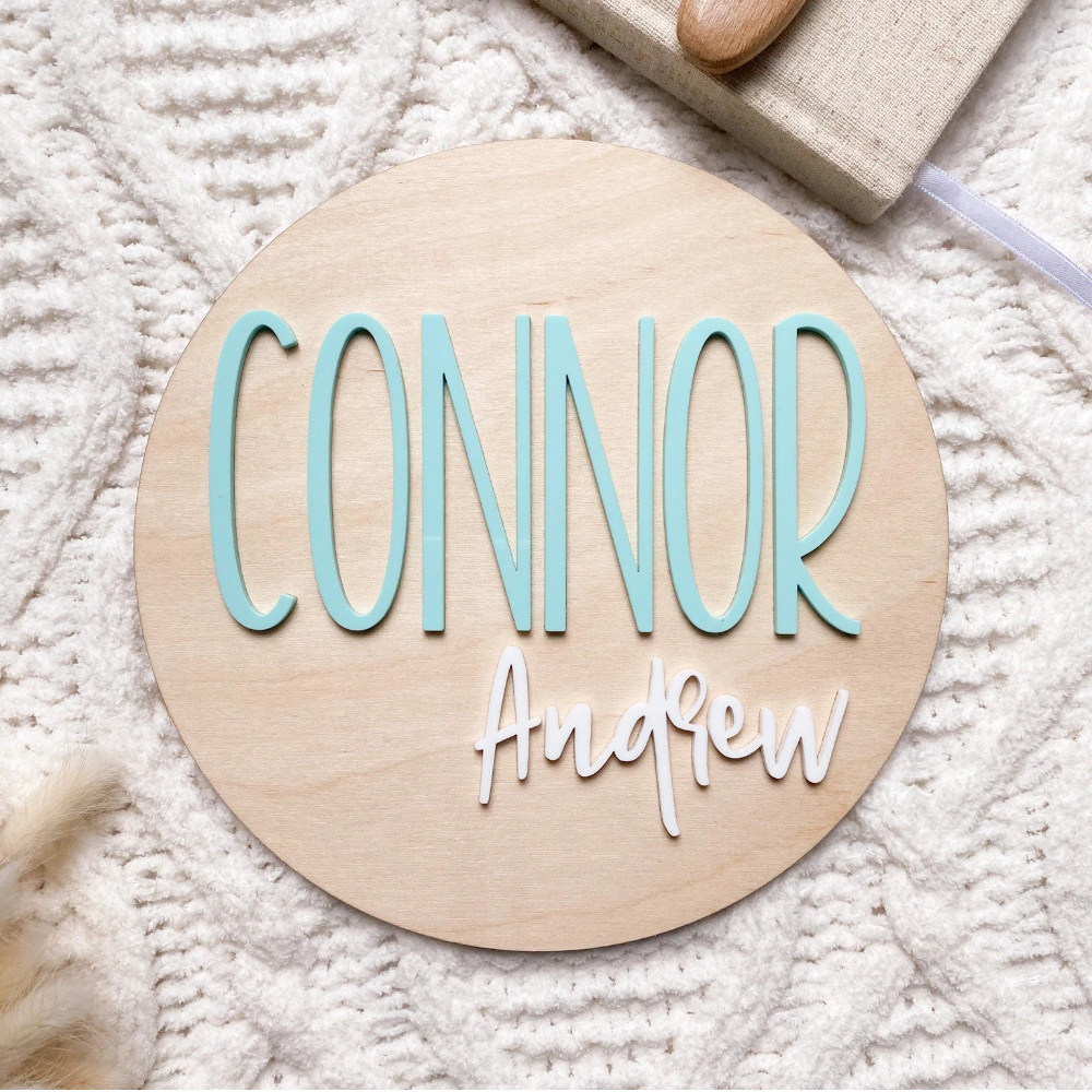 Baby Nursery - Plaque d'annonce de naissance personnalisée –