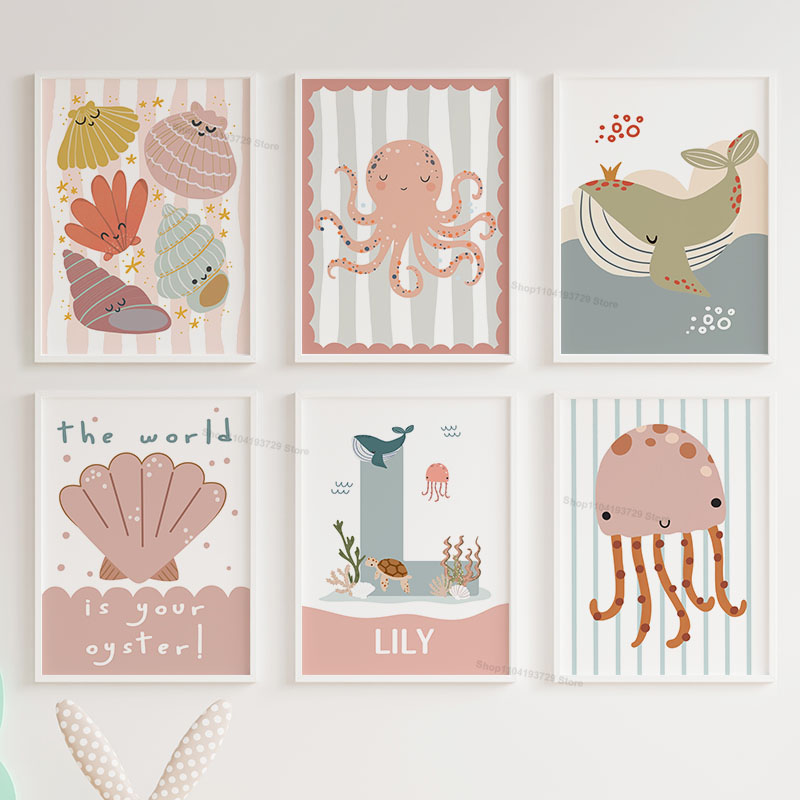Baby Name Wall Art - Affiches et impressions sur toile personnalisées