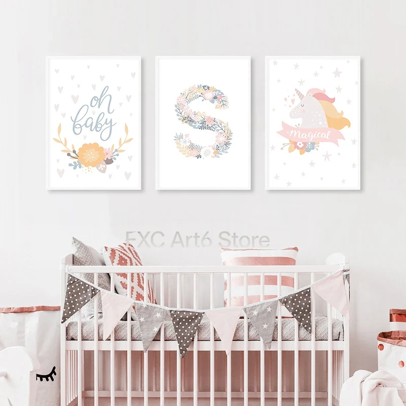 Baby Nursery Pink - Affiches et impressions sur toile sans