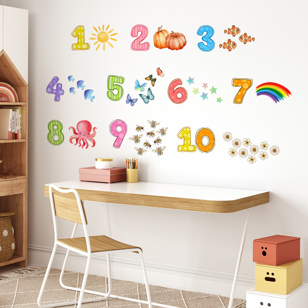 Baby Nursery Set Furniture - Autocollant mural numérique animaux de dessin