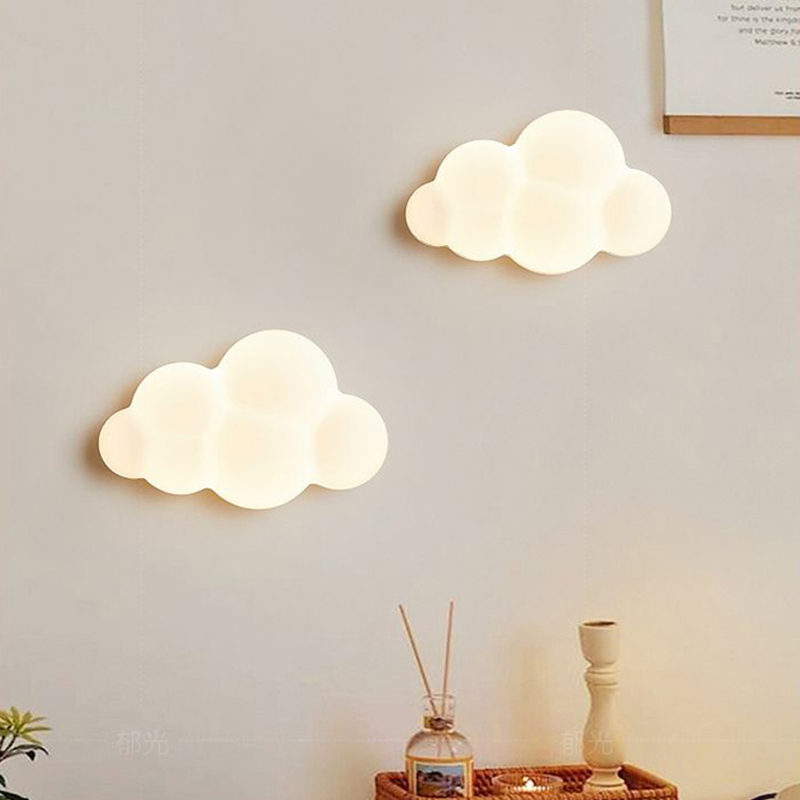 Baby Nursery Modern - Lampes murales nuage blanc pour chambre