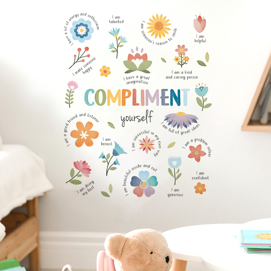 Baby Nursery Furniture - Autocollant mural aquarelle avec citations inspirantes