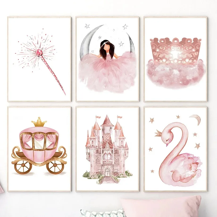 Baby Nursery Pink - Peinture sur toile 2D, impression d'art