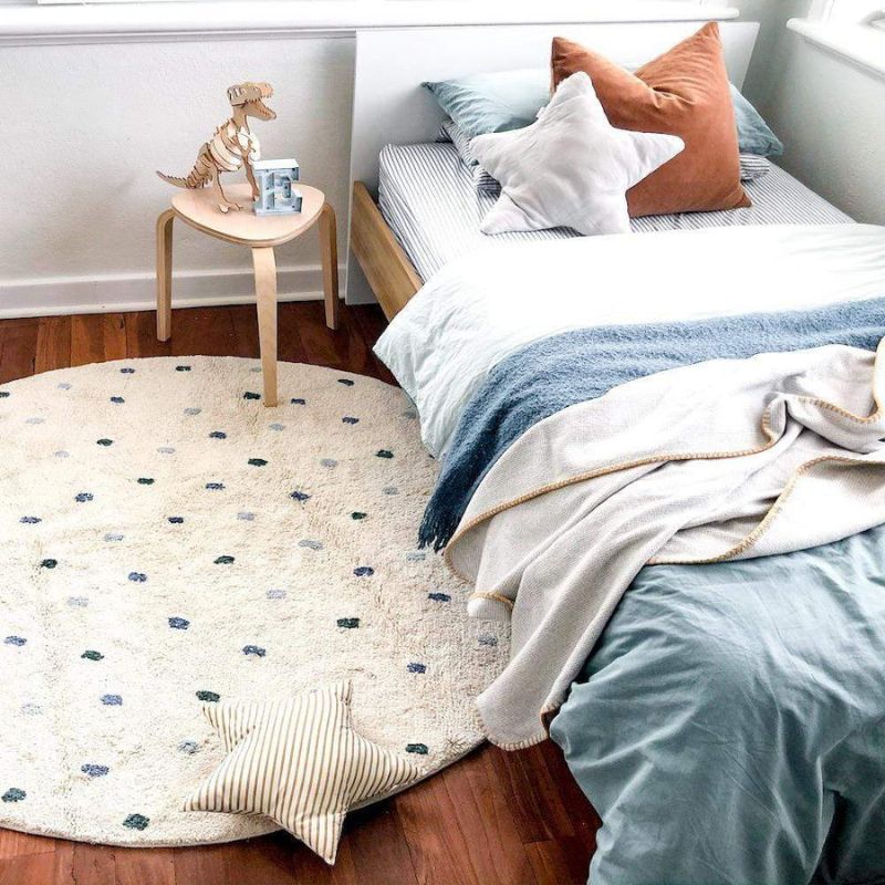 Baby Nursery Modern - Tapis moelleux à pois pour enfants,