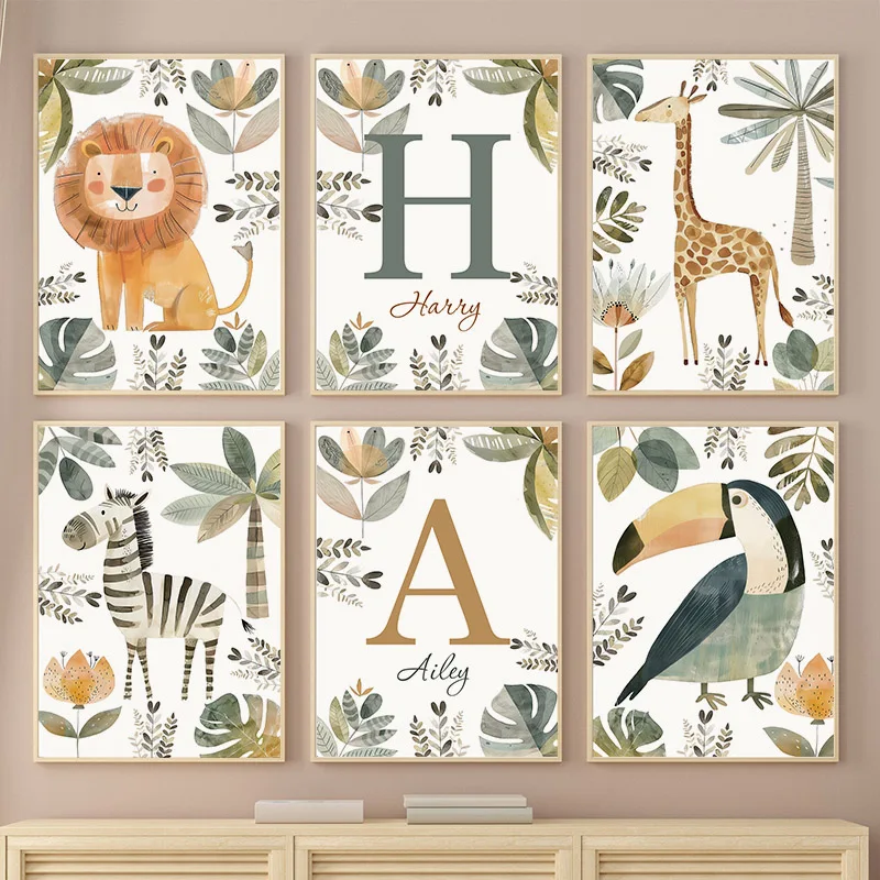 Baby Name Wall Art - Tableaux sur toile sans cadre, affiches