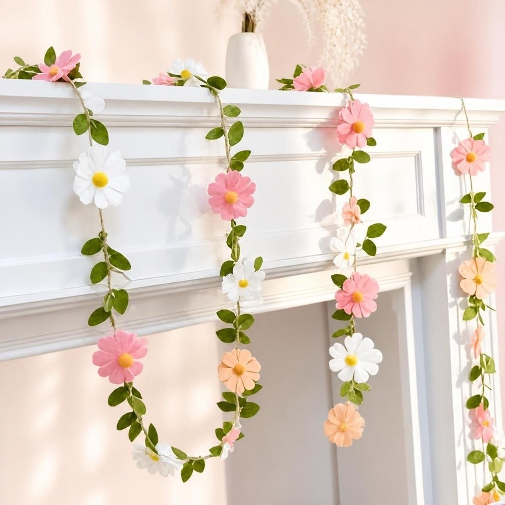 Baby Nursery Garland - Guirlande de marguerites en feutre de