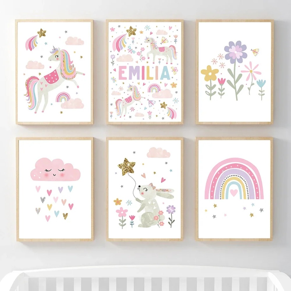 Baby Nursery Pink - Toile murale décorative pour chambre d'enfant,