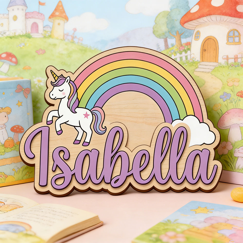 Baby Nursery - Plaque murale personnalisée en bois pour