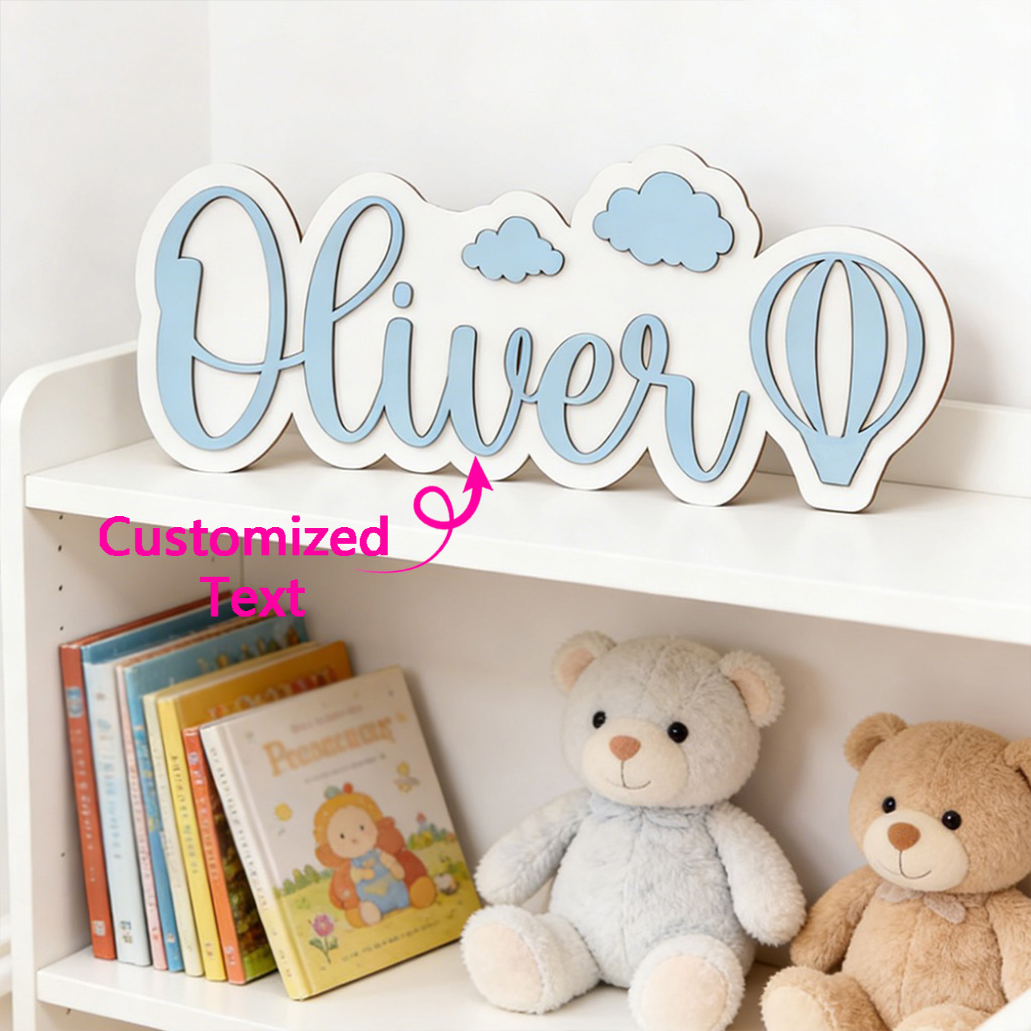 Baby Nursery - Panneau de chambre personnalisé avec nom,