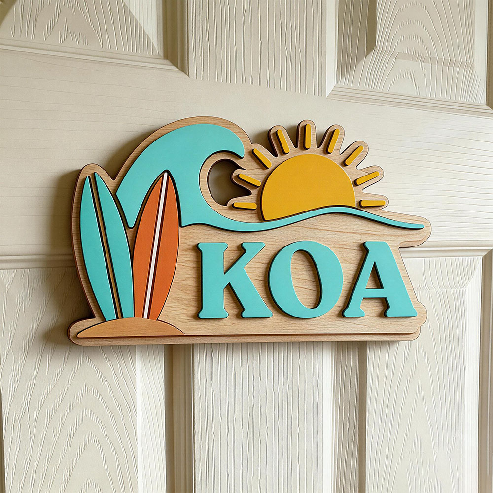 Baby Nursery - Plaque de porte personnalisée en bois