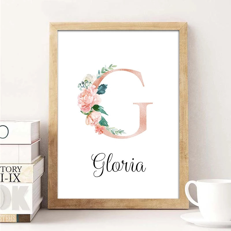 Baby Name Wall Art - 1 pièce de peinture sur toile