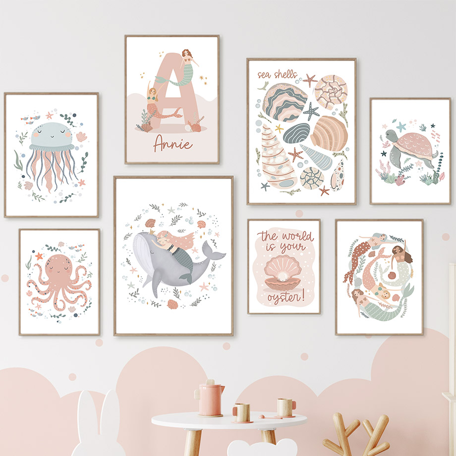 Baby Name Wall Art - Affiches personnalisées avec le nom du