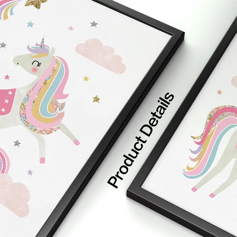 Toile d'art mural licorne lapi - Baby Nursery Pink avis et prix