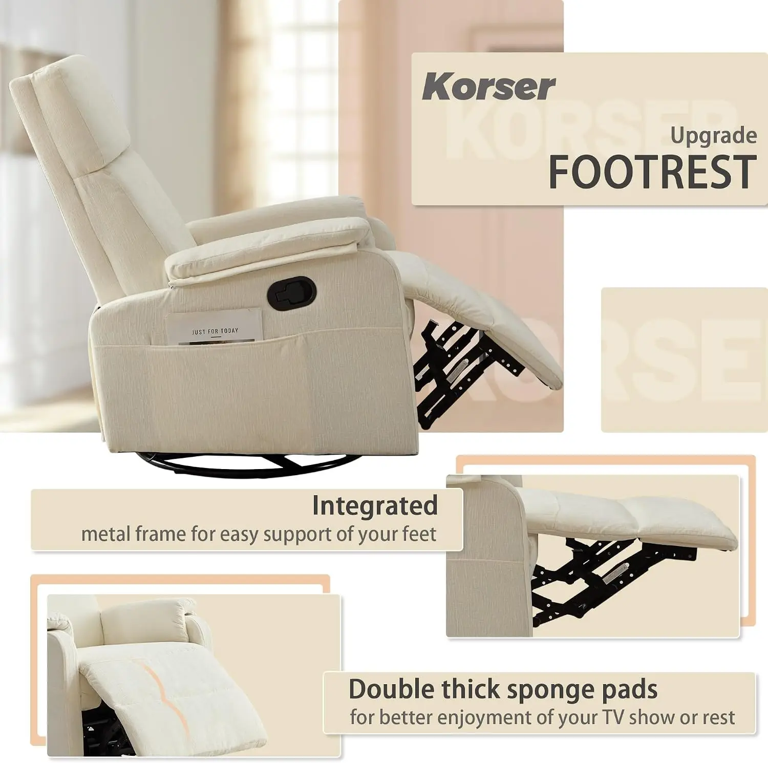 Fauteuil inclinable Korser, fa - Rocking Chair Nursery avis et prix