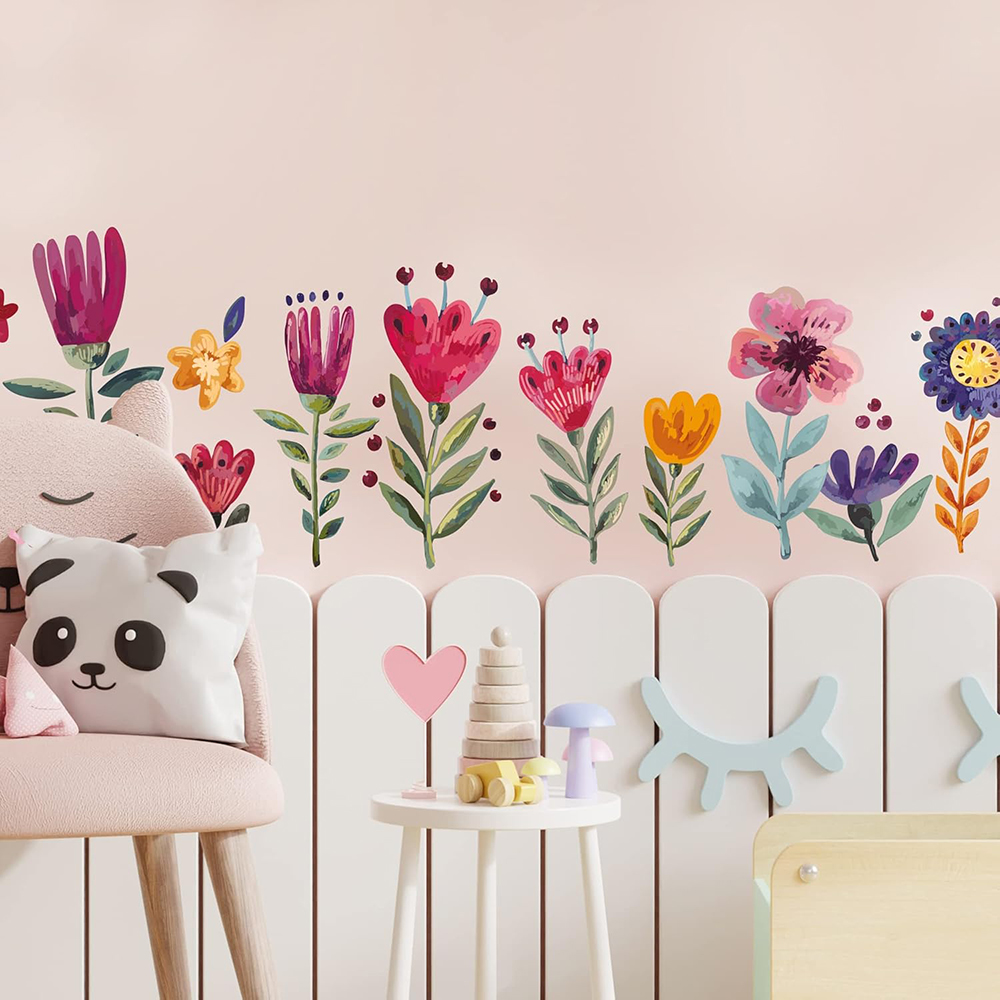 Autocollants muraux fleurs aqu - Baby Nursery Plants avis et prix