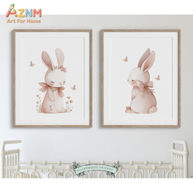 AZNM Tableau mural sur toile L - Baby Nursery Pink avis et prix