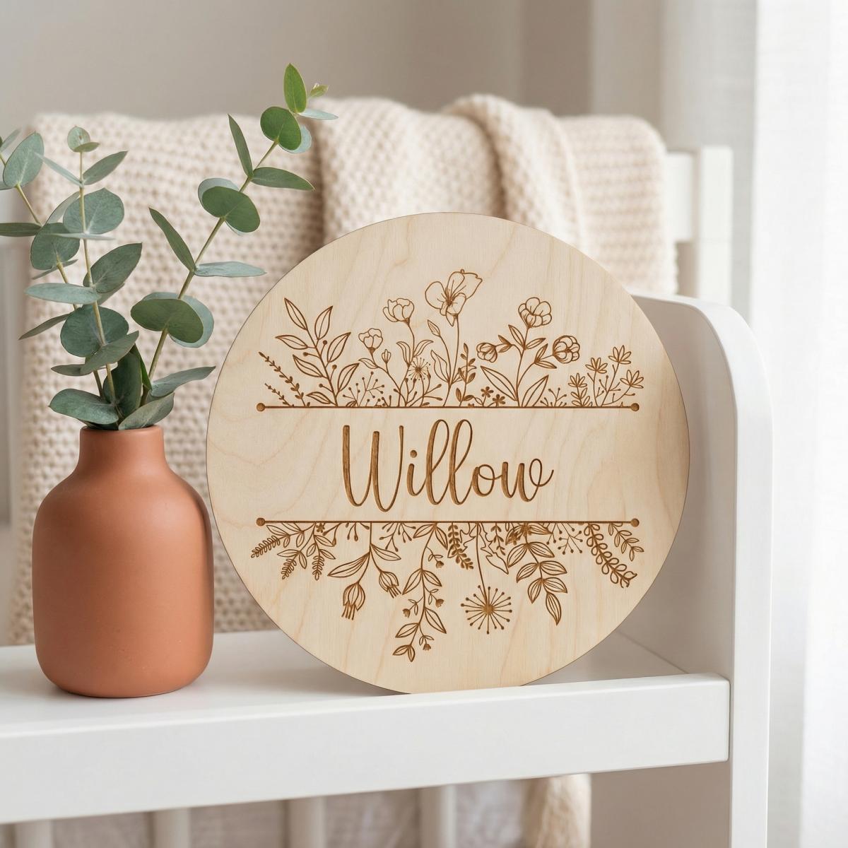 Plaque de nom de bébé ronde en - Baby Nursery avis et prix