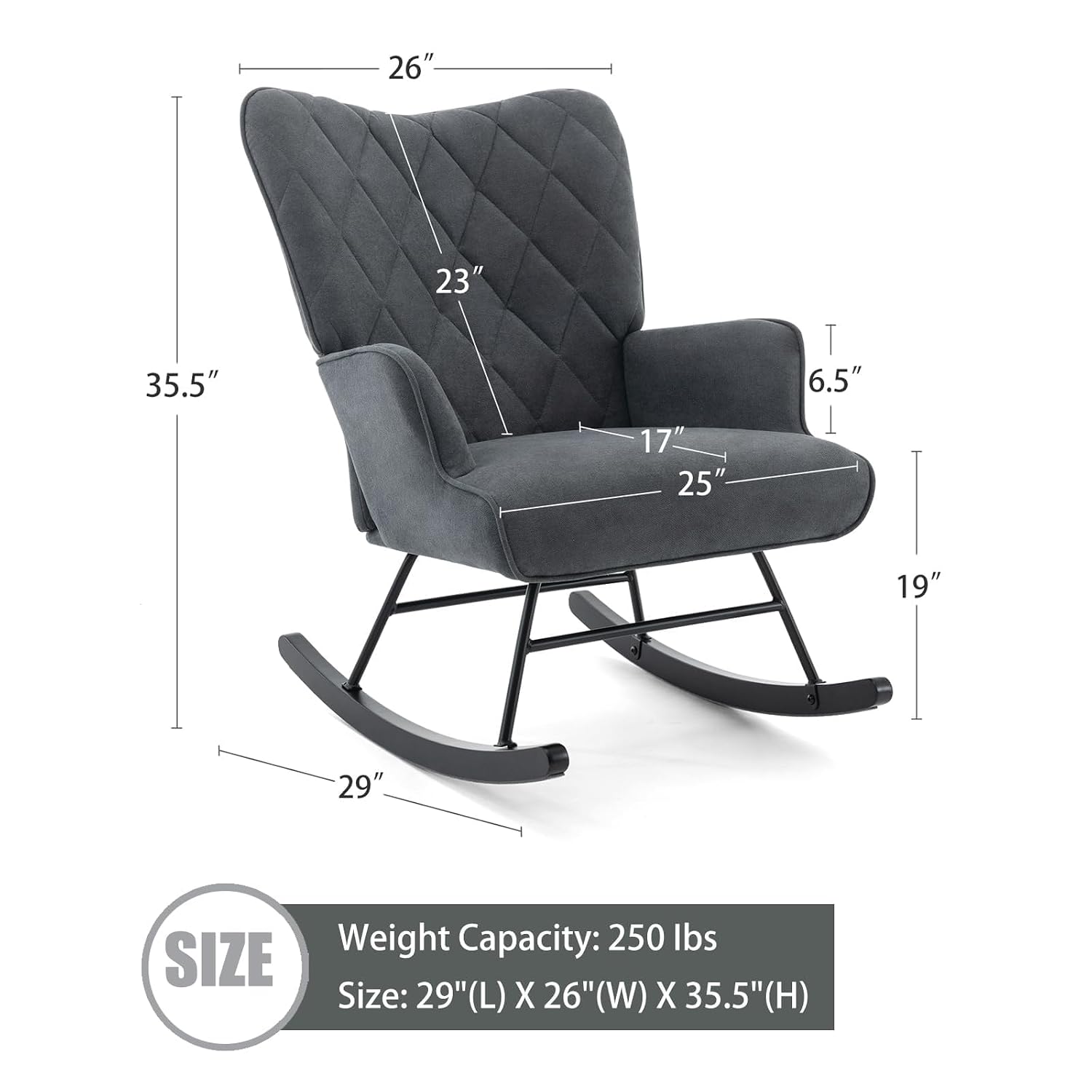 Fauteuil à bascule rembourré à - Rocking Chair Nursery avis et prix