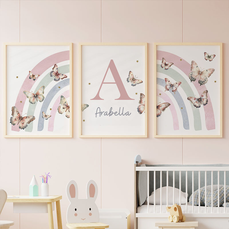 Toile murale avec nom de bébé  - Baby Nursery Pink avis et prix